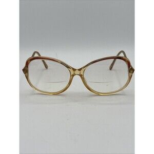 Vintage 70s-80s Eyeglass Frames Clear Amber Cat Eye Butterfly Women’s Retro Mod